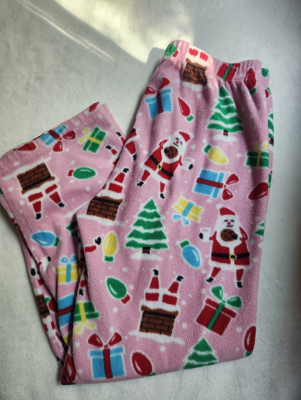 Children's Place Pink Fleece Christmas Pajama Lounge Pants